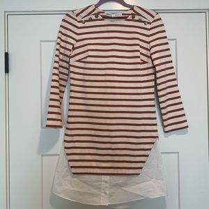 VERONICA BEARD Cotton Striped Short Dress